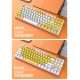 K80 Wired Mechanical  Keyboard Cyan Axis Ergonomic Design Metal Panel Luminous Desktop Computer Notebook 87-key Game Keyboard White yellow