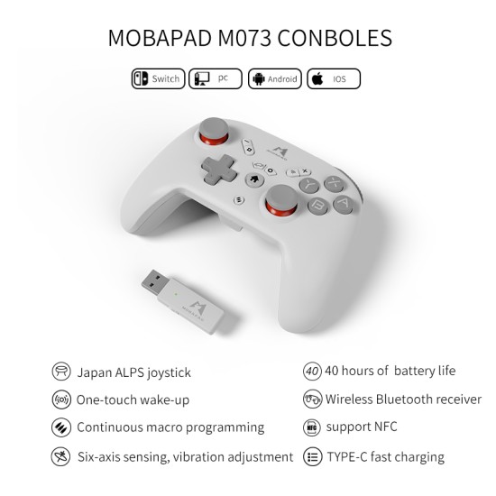 M073 Wireless  Gamepad Compatible For Pc Android Ios Xbox360 One-key Wake-up Game Controller Gaming Control Joystick Compatible For Switch Pro black