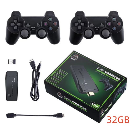 M8 Nostalgic TV Game Console 2.4g Wireless Handle Controller Ps1 Family Mini Arcade Black 32G