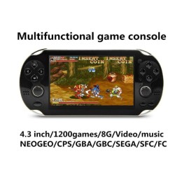 MP5 4.3 Inch Screen 8GB Multi-language Handheld Game Player Palm Game Machine black