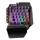 Mini Gaming Keyboard Mobile Tablet One-handed Wired Game Keypad for LOL PUBG CF Game Colorful Backlight Keyboard Gamer black