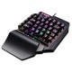 Mini Gaming Keyboard Mobile Tablet One-handed Wired Game Keypad for LOL PUBG CF Game Colorful Backlight Keyboard Gamer black