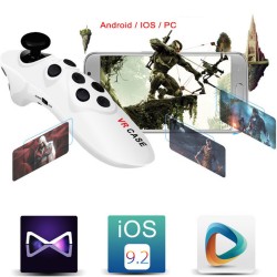 Mini Mobile Bluetooth Joystick Android Gamepad Controller Bluetooth Wireless VR glasses Remote Control for iPhone Tablet Mouse white