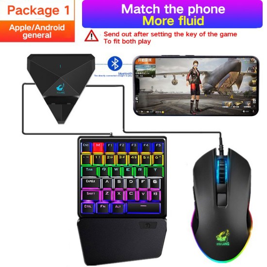 Mobile Gamepad Controller Gaming Keyboard Mouse Converter For Android Ios Phone To PC Bluetooth Adapter black_Keyboard and mouse converter set