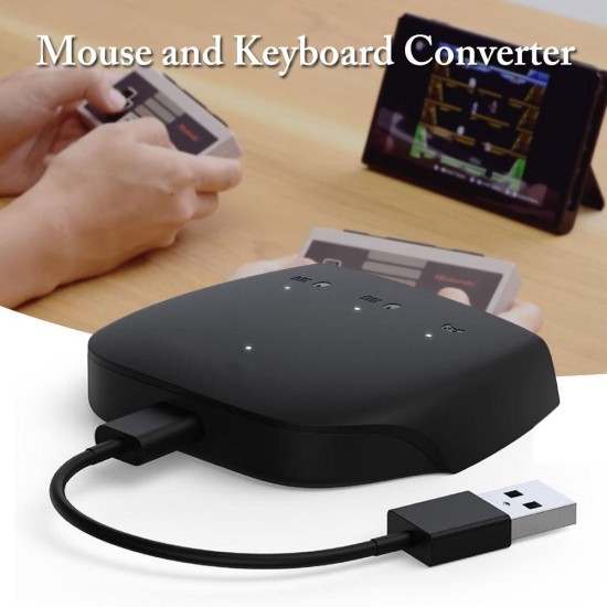 Mouse and Keyboard Converter Mouse Keyboard Adapter Wired Handle Converter for Nintendo Switch black