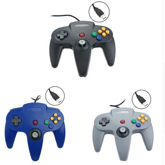 N64 USB N64 ABS Gamepad Controller Joystick PC Computer Game Handle gray