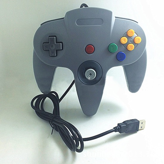 N64 USB N64 ABS Gamepad Controller Joystick PC Computer Game Handle gray