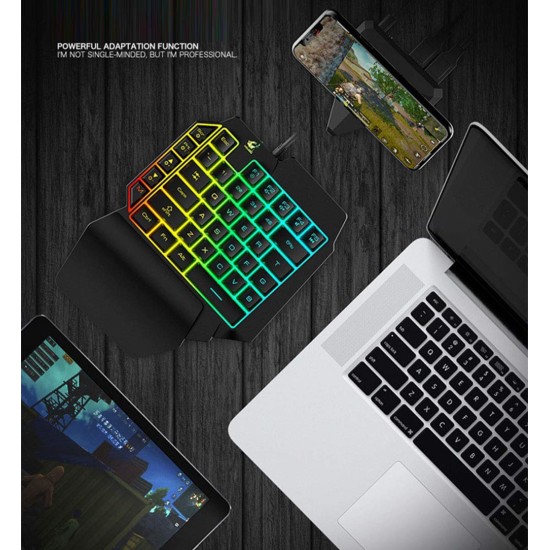 One-Handed Keyboard Left-Hand Gaming Keyboard 39-Key Full Key USB Interface Support for Backlight  Ordinary keycap version