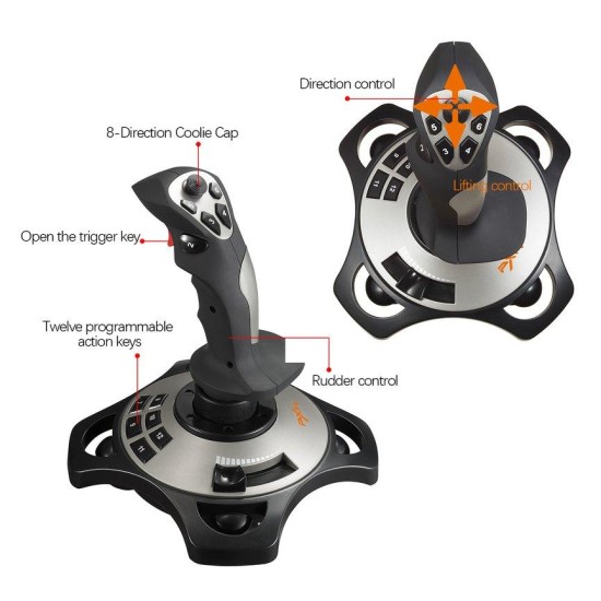 Pc/desktop Pxn-2113 Flight Simulator Gamepad Controller Joystick Black