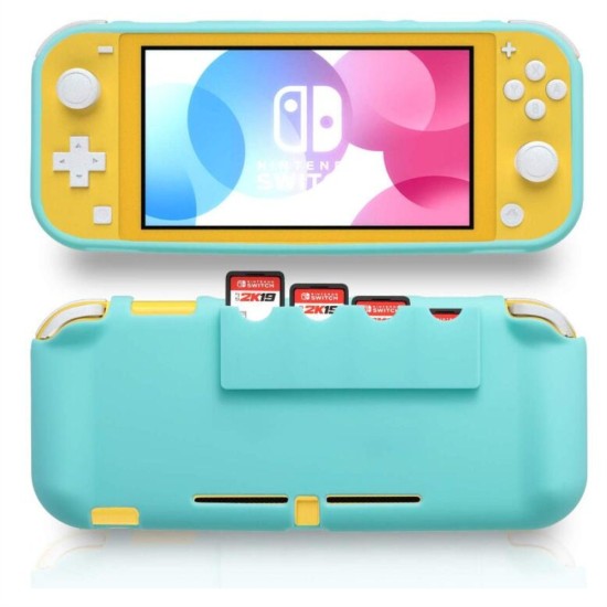 Protective Cover+Tempered Glass Screen Protector+3 in 1 Clean Supplies Set for Switch Lite blue