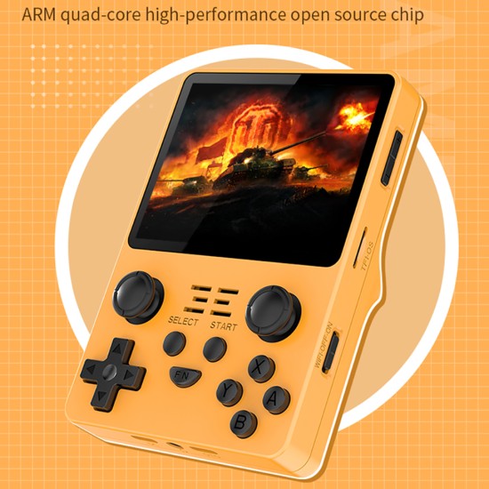 Rgb20s Handheld Game Console Retro Open Source System HD Ips Nostalgic Joystick Arcade Children Gifts Yellow