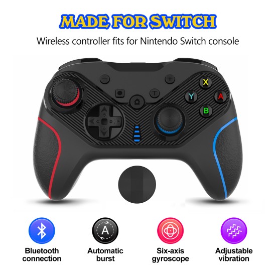 Switch Wireless  Gamepad Compatible For S818 Pcsteam/ios/android Game Controller Gaming Control Joystick Compatible For Switch black