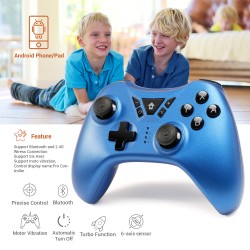 TSW05 Wireless Gamepad Compatible for Switch PS4 PS3 PC Android TV Box Bluetooth Connection Ergonomic Design Pressure Sensitive Buttons blue