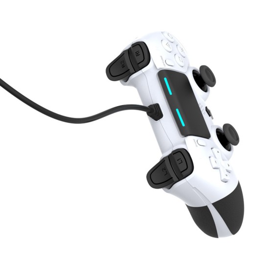 Usb Wire-control Gamepad Controller Compatible for PS4 Joystick Gamepads with 6-axis Vibration Function White