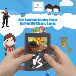 VS Vintage Classic Mini Palm Game Machine Built-in 500 Classic Games with Gamepad white