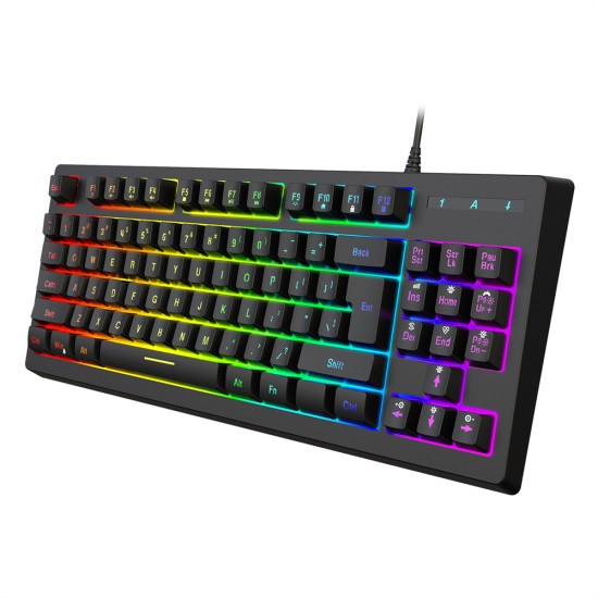 Wireb Control Gaming Keyboard Y200 RGB Colorful Backlight 87-key Usb Keyboard Black