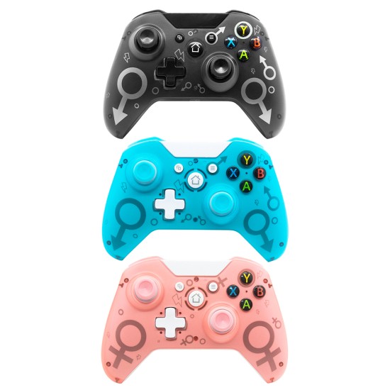 Wireless 2.4GHz Game Controller for Xbox One for PS3 PC Games Joystick Gamepad with Dual Motor Vibration Pink