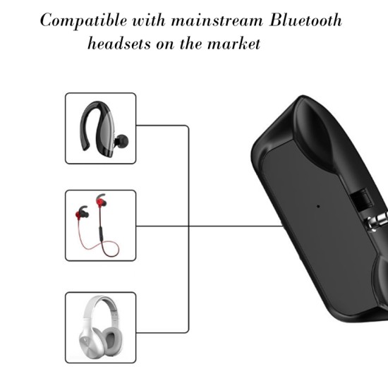 Wireless Bluetooth Adapter for PS4 Bluetooth 5.0 Aux Audio Receiver with Handsfree Fast Charging Adapter for Bluetooth Headphone black