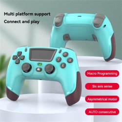 Wireless Bluetooth Controller Game Handle Compatible for Ps4 IOS Android Switch Computer TV Sky Blue