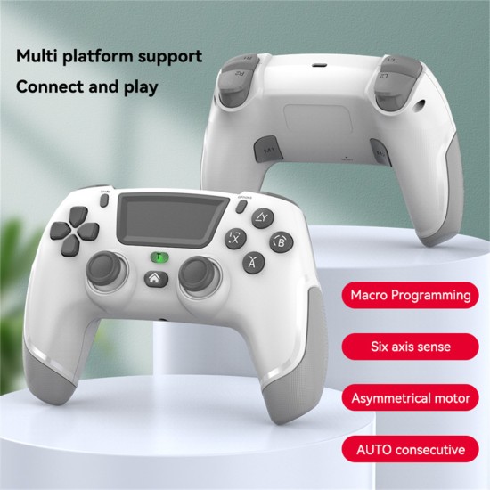 Wireless Bluetooth Controller Game Handle Compatible for Ps4 IOS Android Switch Computer TV White