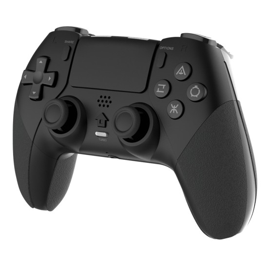 Wireless Bluetooth Gamepad Handle with Motor Vibration Somatosensory Six-axis Compatible for PS4 Black