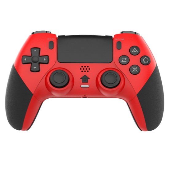 Wireless Bluetooth Gamepad Handle with Motor Vibration Somatosensory Six-axis Compatible for PS4 Red