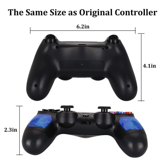 Wireless Bluetooth Gamepad Host Controller Vibration Touch for IOS Phone PS4 blue