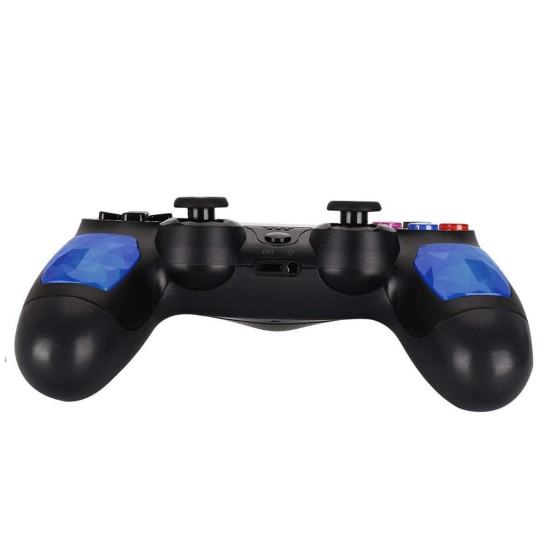 Wireless Bluetooth Gamepad Host Controller Vibration Touch for IOS Phone PS4 blue