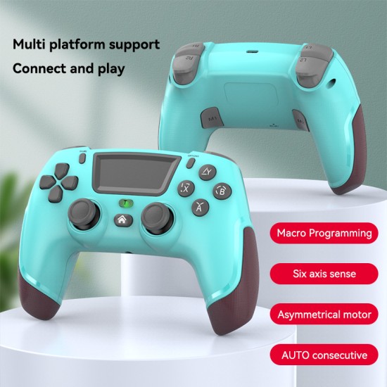 Wireless Bluetooth Gamepad Vibration 6-axis Console Controller Joystick Compatible for Ps4 Sky Blue