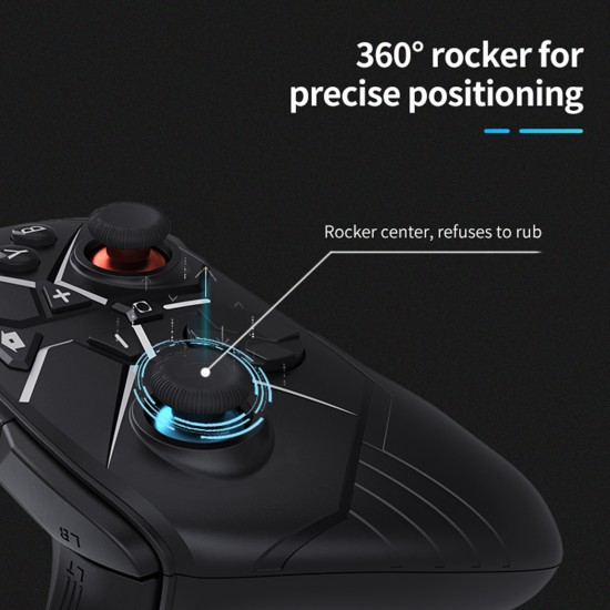 Wireless Bluetooth-compatible Gamepad 6-axis Gyro Motion Sensor Joystick Black