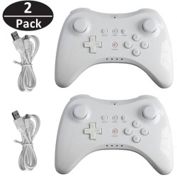 Wireless Classic Pro Controller Joystick Gamepad for Nintend wii U Pro with USB Cable white