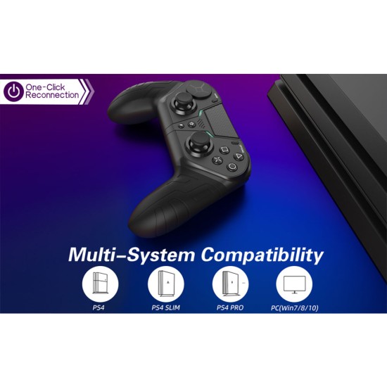 Wireless Game  Controller Compatible For Ps4 Elite Console Bluetooth-compatible Wake-up Interchangeable D-pad Left Stick Gamepad Joystick black