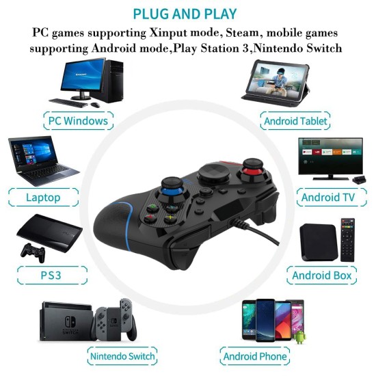 Wireless Gamepad S818w Game Controller Gaming Control Joystick Compatible For N-switch Computer (steam) Ios (mfi) Android (hid) black