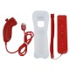 Wireless Remote Controller + Nunchuck with Silicone Case Accessories for Nintendo Wii Game Console Red