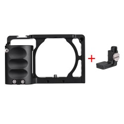 for Sony A6000 A6300 A6500 NEX7 Video Camera Cage + Hand Grip Kit Film Making System with Cable Clamp black