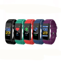 115 Plus Color Screen Smart Watch Fitness Activity Tracker Bluetooth Blood Pressure Monitor Green