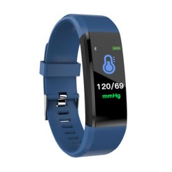 115plus Bluetooth Smart Watch Heart Rate Blood Pressure Monitor Fitness Tracker Bracelet, Blue