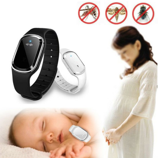 Mini Ultrasonic Anti Mosquito Insect Pest Bugs Repellent Repeller Wrist Bracelet black