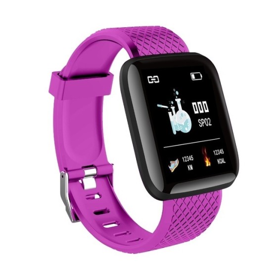 Smart Bracelet Color Screen Heart Rate Smart Band FitnessTracker IP67 Waterproof SmartWatch - Purple