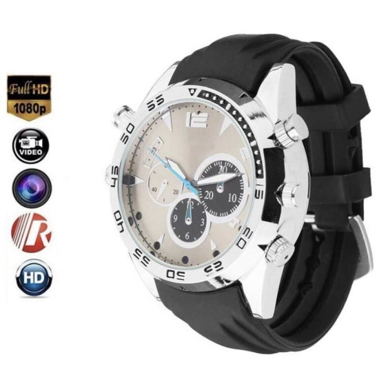 12MP Full HD 1080P Video Recorder Mini Camera Watch Waterproof Wireless Micro Camcorder Action Cam DVR DV Smart Watch W500  32GB