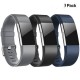 3pcs/set Replacement Wristband for Fitbit Charge 2 Band Silicone Strap Gray + black + midnight blue