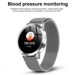 CF18 Smart Bracelet Round Color Screen Waterproof Heart Rate Blood Pressure Smart Watch Smart Wristband Pedometer Fitness Tracker black