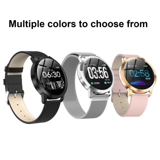 CF18 Smart Bracelet Round Color Screen Waterproof Heart Rate Blood Pressure Smart Watch Smart Wristband Pedometer Fitness Tracker black