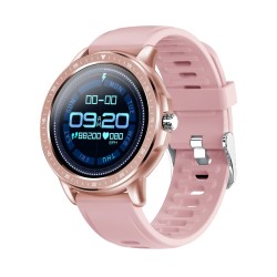 CF19 Smart Bracelet Round Dial 240*240 Touch Screen Heart Rate Monitor Step Counts IP67 Waterproof Wristwatch Pink