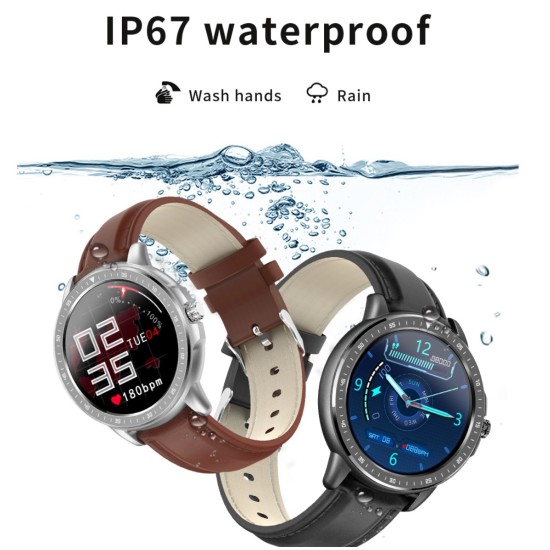 CF19 Smart Bracelet Round Dial 240*240 Touch Screen Heart Rate Monitor Step Counts IP67 Waterproof Wristwatch black