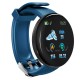 D18 Fitness Watch Smart Bracelet Heart Rate Monitor Blood Pressure Blood Oxygen Measurement Healthy Life Sleep Tracker for iOS Android Phone blue