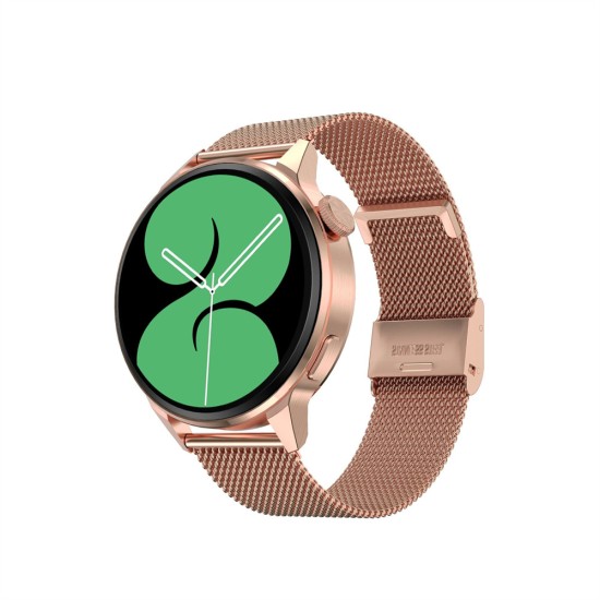 Dt4+ Men Smart Watch Wireless Charging Heart Rate Monitoring Bluetooth Sports Fitness Smartwatch Golden Silicone Strap