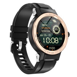 E19 Men Intelligent Watch Heart Rate Blood Pressure Blood Oxygen Monitoring Multi-functional Waterproof Smartwatch gold