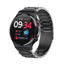 E300 Smart Watch Accurate SPO2 BP Heart Rate Blood Pressure Monitoring Fitness Sports Smartwatch black three-bead steel