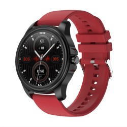 E89 Smart Bracelet HD Full Touch-screen Smartwatch ECG Blood Pressure Blood Oxygen Monitoring Red Silicone